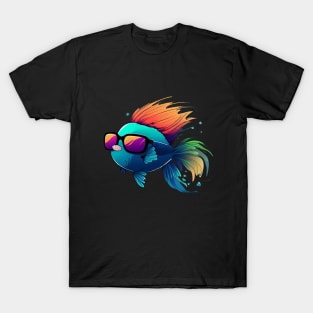 COOL BETTA FISH WITH SUNGLASSES T-Shirt